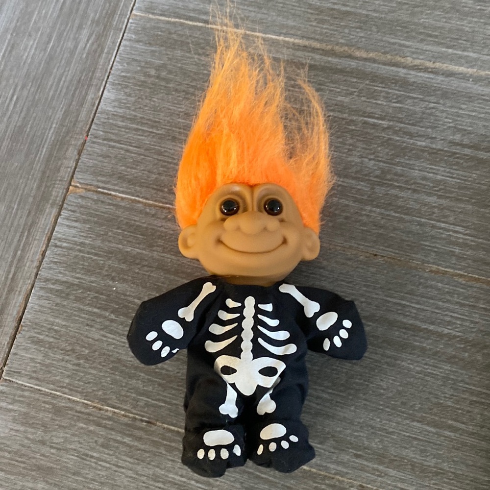 Vintage Russ Skeleton Troll Doll. Halloween.